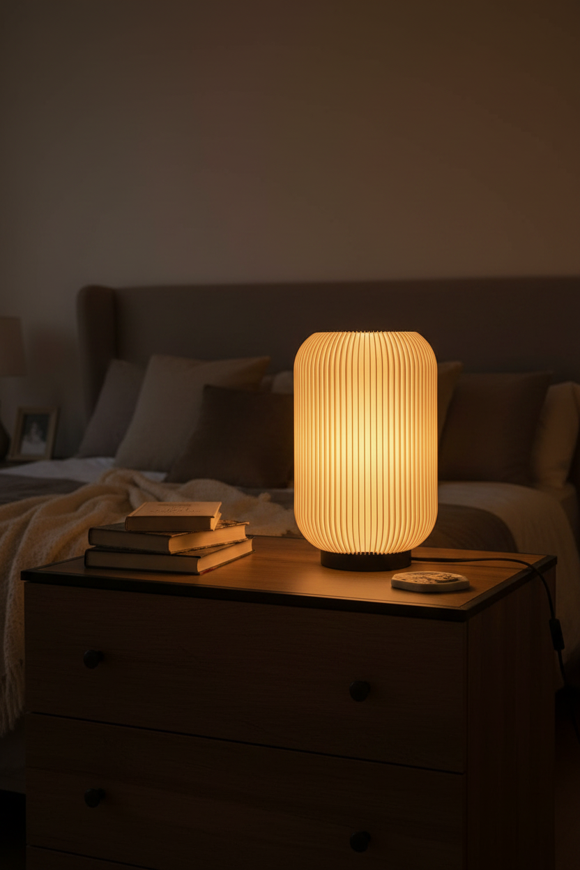 Lámpara Lumora Twist ambiente nocturno con libros