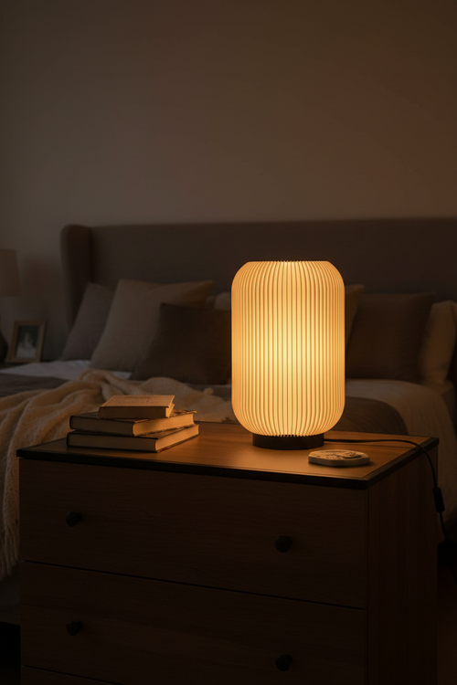 Lámpara Lumora Twist ambiente nocturno con libros