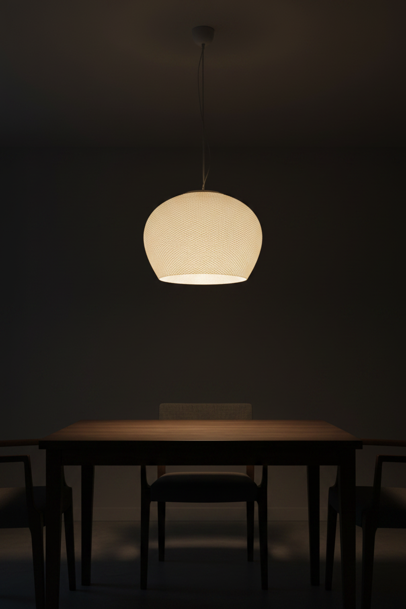 Lámpara Colgante Esfera en comedor minimalista