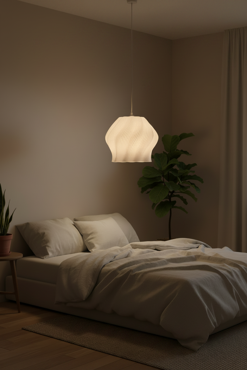 Lámpara Colgante Ondara en dormitorio acogedor